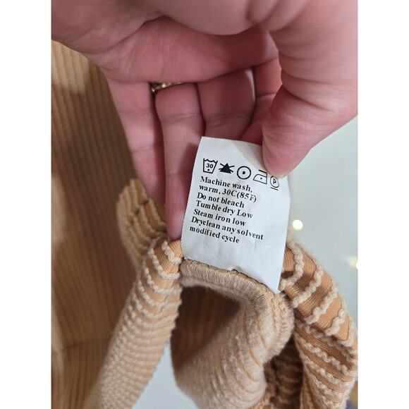 DOKOTOO Soft Ribbed Color Block Oversized Long Sleeve Pullover Top 2XL Brown Tan - Picture 10 of 13